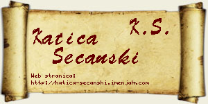 Katica Sečanski vizit kartica